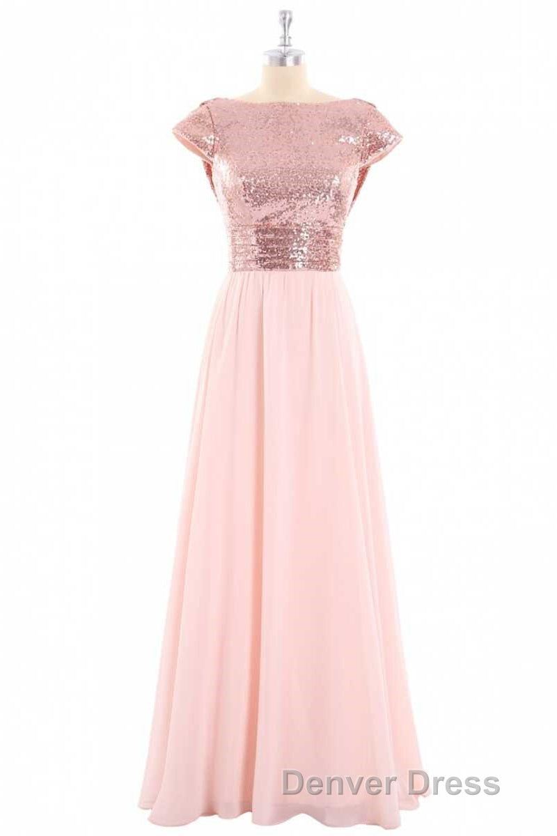 Burgundy Sequin Cap Sleeve Backless A-Line Bridesmaid Dresses