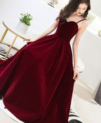Burgundy Sweetheart Tea Length Prom Dress Burgundy Bridesmaid Dresses 1
