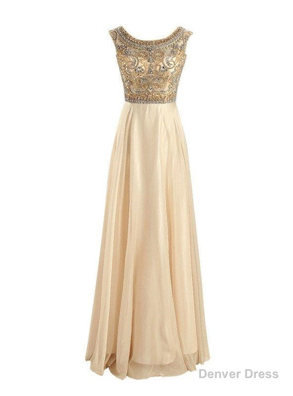 Floor-Length/Long A-Line/Princess Beading Floor-Length/Long Chiffon Prom Dresses Main image