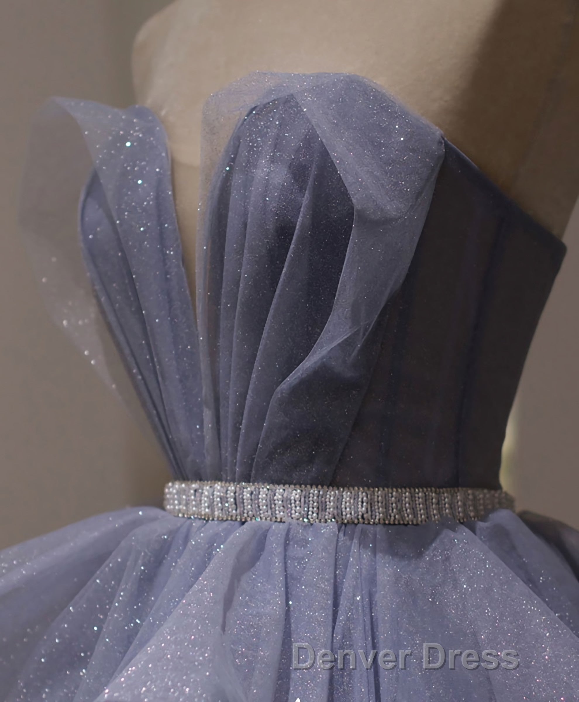 Purple Sweetheart Neck Tulle Sequin Long Prom Dress, Tulle Prom Dresses