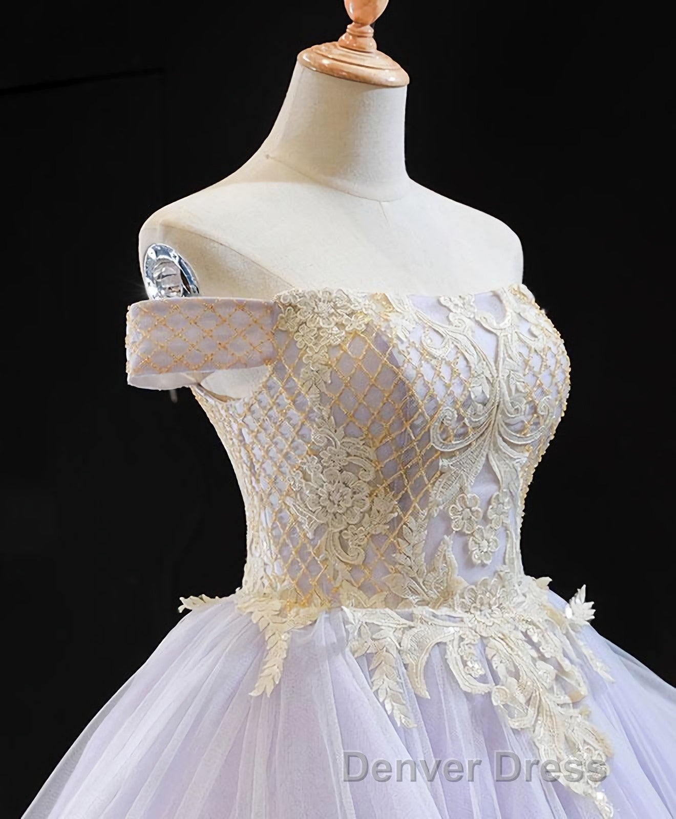 Purple Tulle Lace Long Prom Gowns Lace Tulle Long Prom Dresses