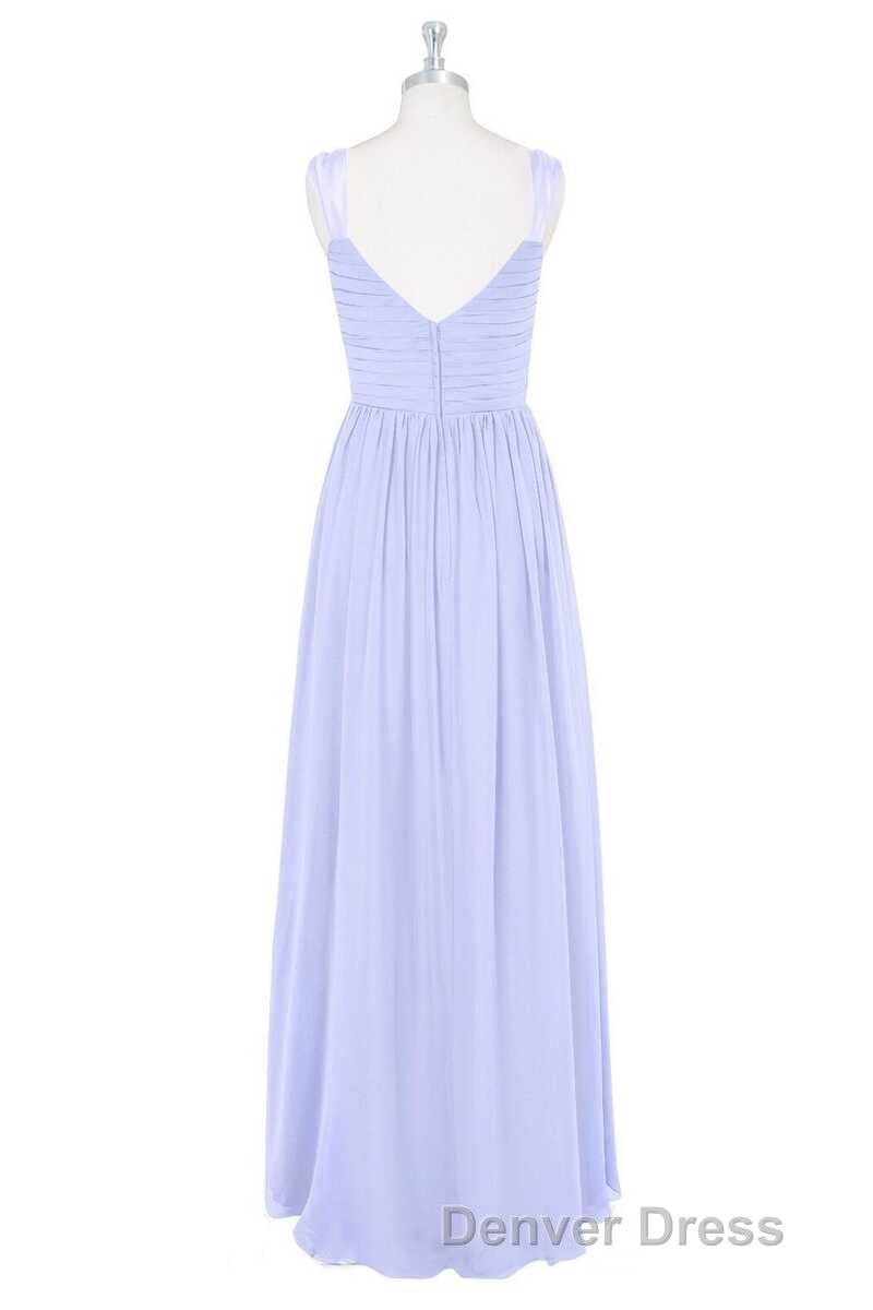 Lavender Chiffon V Neck Backless Long Bridesmaid Dresses Secondary image
