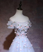 Cute Gray Blue Tulle Short Prom Dresses, Gray Homecoming Dresses