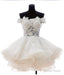 A Line Off The Shoulder Appliques Short White Organza Homecoming Dresses 2026