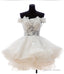 A-Line Off-the-Shoulder Appliques Short White Organza Homecoming Dress 2025