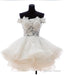 A-Line Off-the-Shoulder Appliques Short White Organza Homecoming Dress 2025