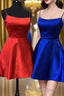 Straps Royal Blue Short Homecoming Dresses with Pockets
