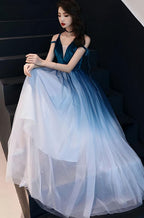 Simple Green Tulle Long Prom Dress Green Tulle Prom Dresses