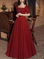 Burgundy Tulle Beds Long Prom Dress Burgundy Tulle Prom Dresses