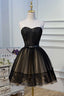 A Line Black Lace Sweetheart Homecoming Dresses