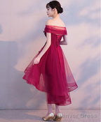 Burgundy Tulle Short Prom Dress Burgundy Homecoming Dresses