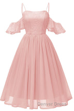 Off the Shoulder Lace Over Chiffon Sage Green Prom Dresses