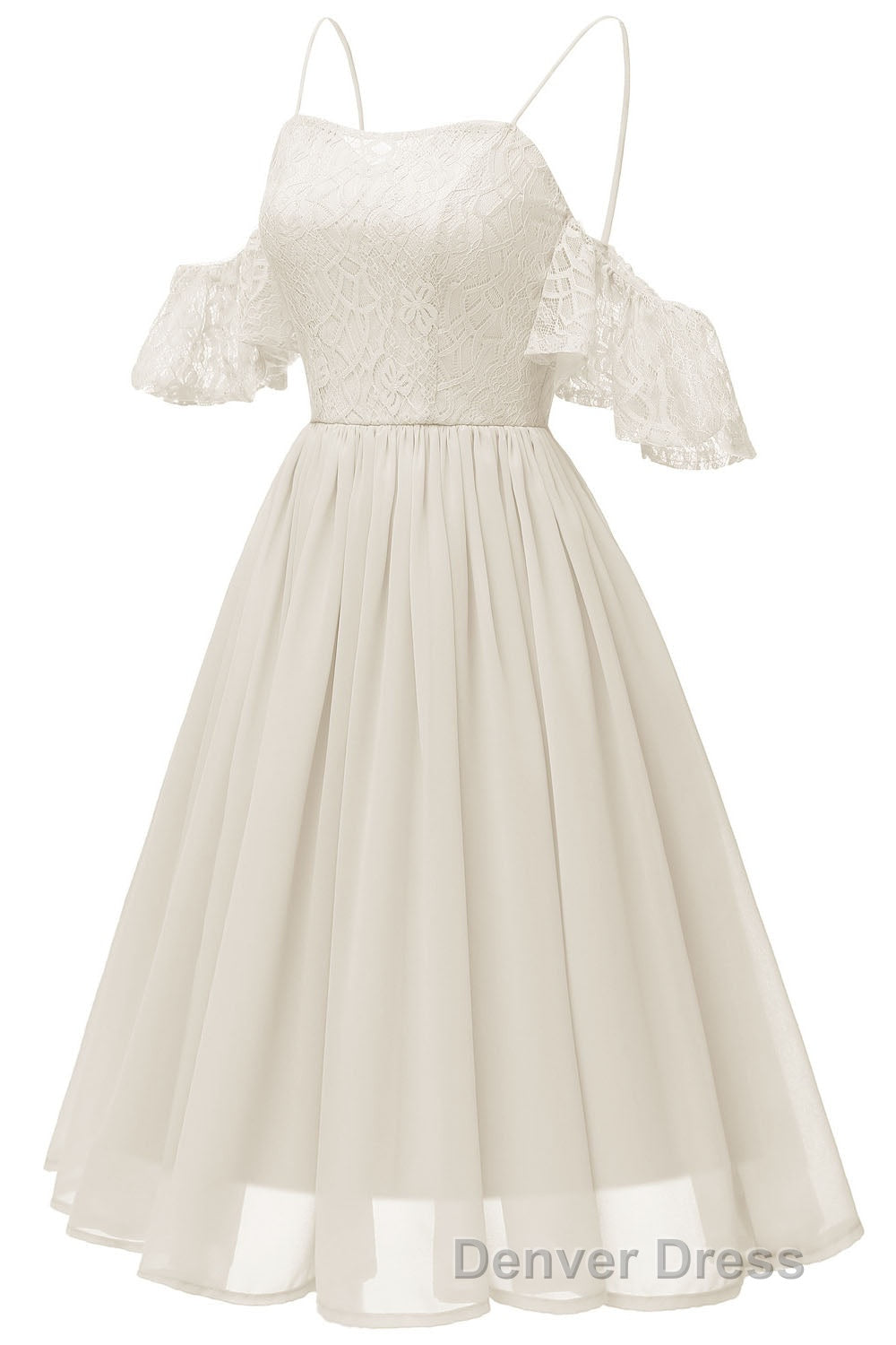 Off the Shoulder Lace Over Chiffon Sage Green Prom Dresses