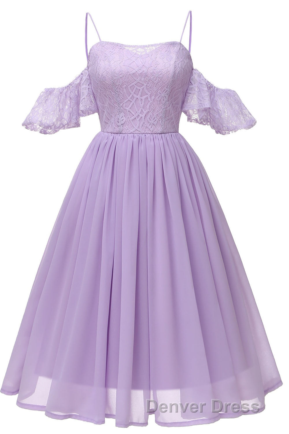 Off the Shoulder Lace Over Chiffon Sage Green Party Dresses