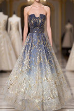 Unique Tulle Lace Long Prom Dresses, Tulle Lace Formal Dresses, 2