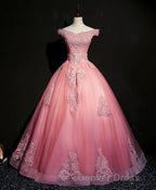 Blue Tulle Lace Off Shoulder Long Prom Dress, Blue Tulle Lace Prom Dresses