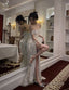Shinny High Slit Women Prom Gown