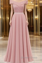 Womens Lace Bridesmaid Dress A Line Off Shoulder Floral Lace Chiffon Prom Dresses