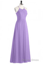 Sage Green Chiffon Halter Backless Long Bridesmaid Dresses