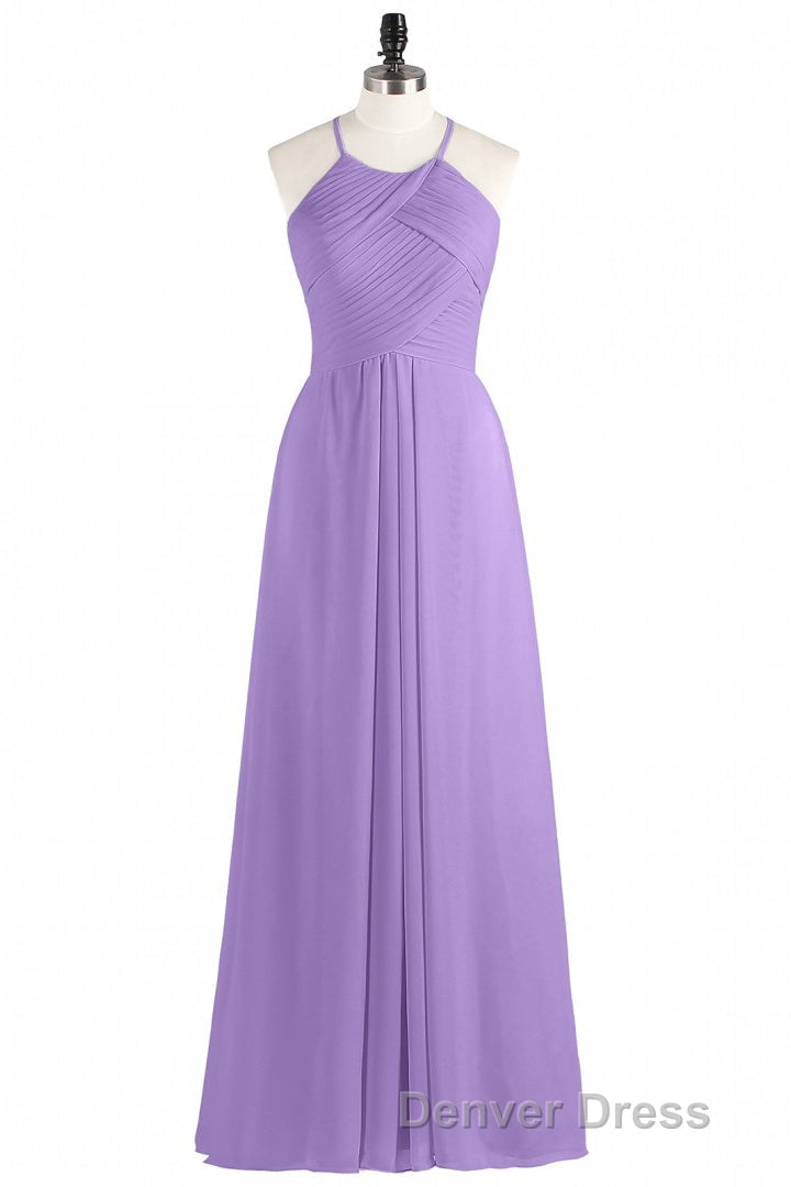 Sage Green Chiffon Halter Backless Long Bridesmaid Dresses