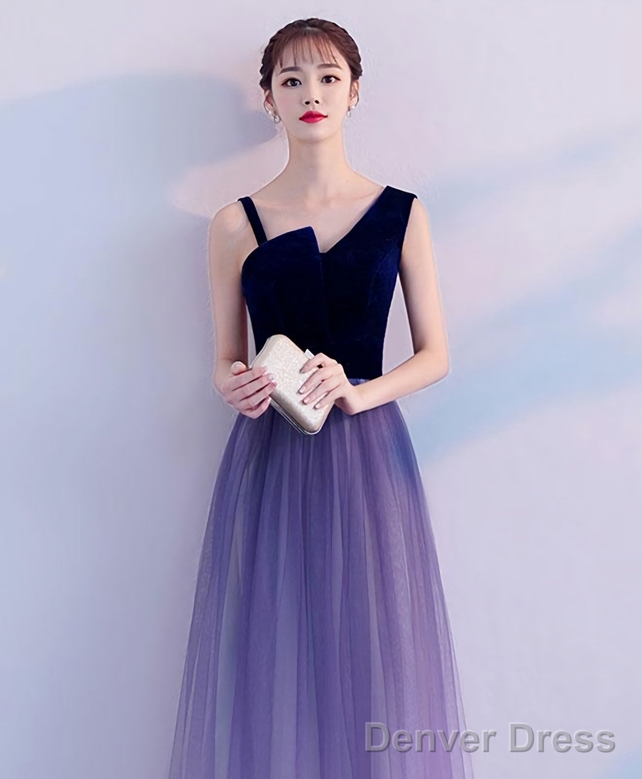Purple Tulle Long Prom Dress Purple Tulle Bridesmaid Dresses