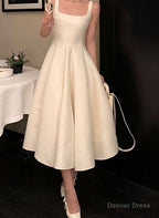 New Women Fashion Elegant Prom Midi Dress Vintage Princess Female Prom Dresses