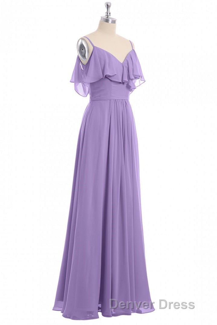 Rust Orange Straps Ruffled A-Line Bridesmaid Dresses