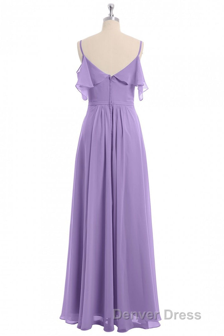 Rust Orange Straps Ruffled A-Line Bridesmaid Dresses