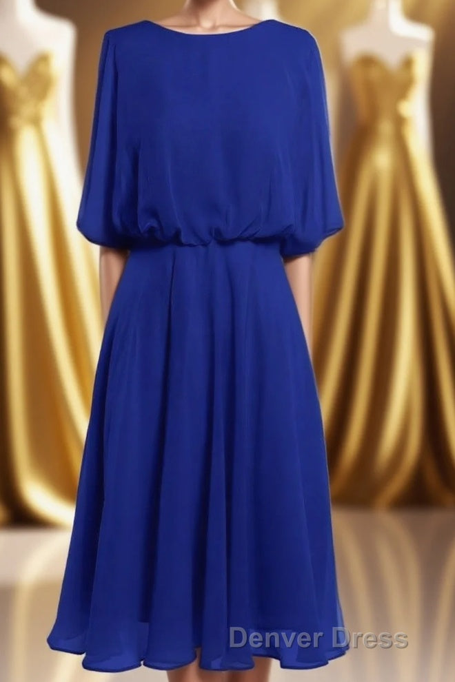 Royal Blue Long Sleeve Blouson Style Bridesmaid Dresses Main image