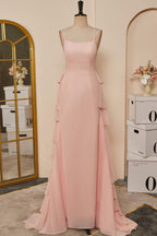 Pink Lace Up Mermaid Layers Long Prom Dresses