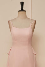 Pink Lace Up Mermaid Layers Long Prom Dresses