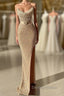 Strapless Sweetheart Mermaid Prom Dresses with Long Beads and Sequins