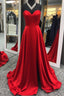 Sweetheart Red Long Prom Dresses with Slit