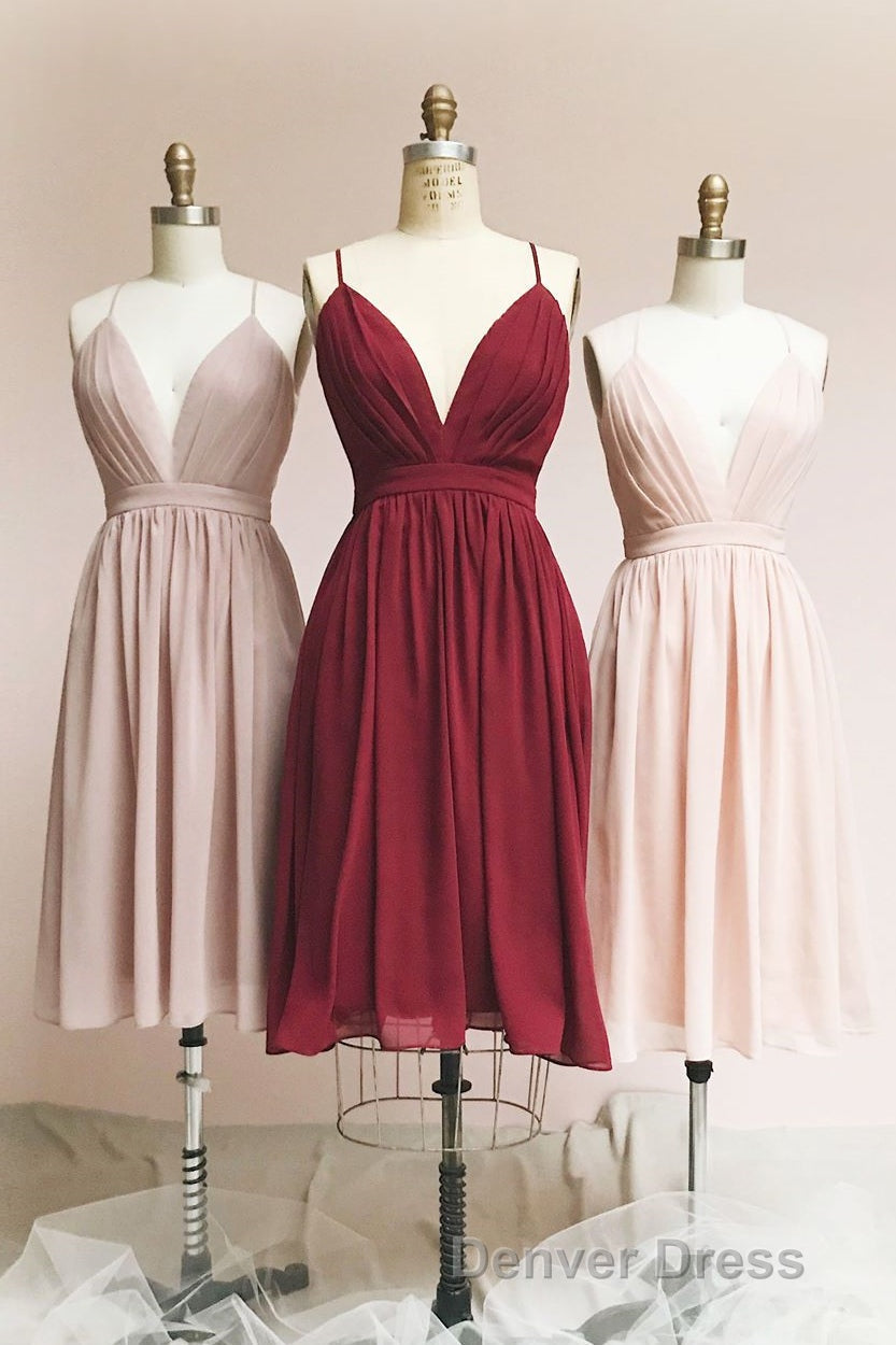 Short Pink Chiffon Homecoming Dresses with Cross Back Secondary image