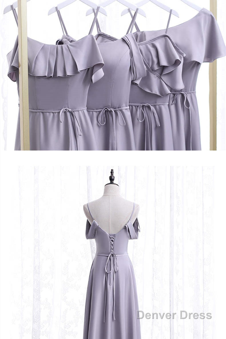 Elegant Lavender Long Mismatch Bridesmaid Dresses