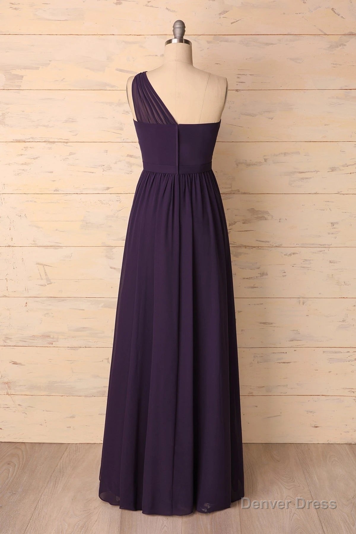 Elegant One Shoulder Plum Bridesmaid Dresses Secondary image