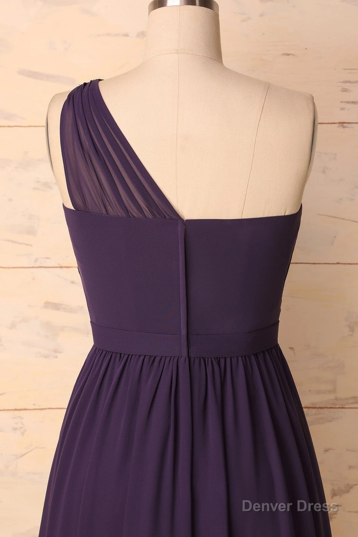 Elegant One Shoulder Plum Bridesmaid Dresses