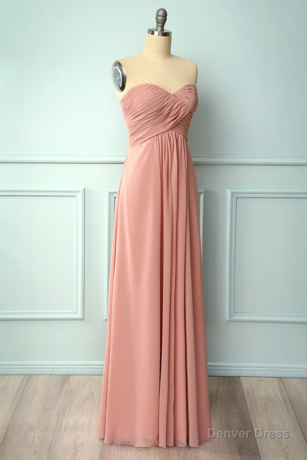 Elegant Sweetheart Pleated Blush Bridesmaid Dresses Secondary image