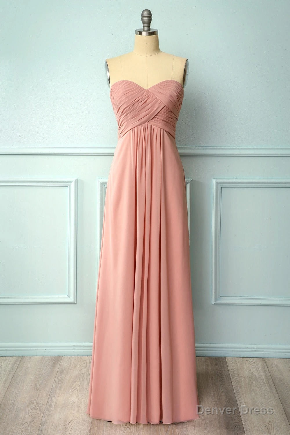 Elegant Sweetheart Pleated Blush Bridesmaid Dresses
