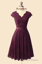 A-Line Cap Sleeve Navy Blue Bridesmaid Dresses with Belt