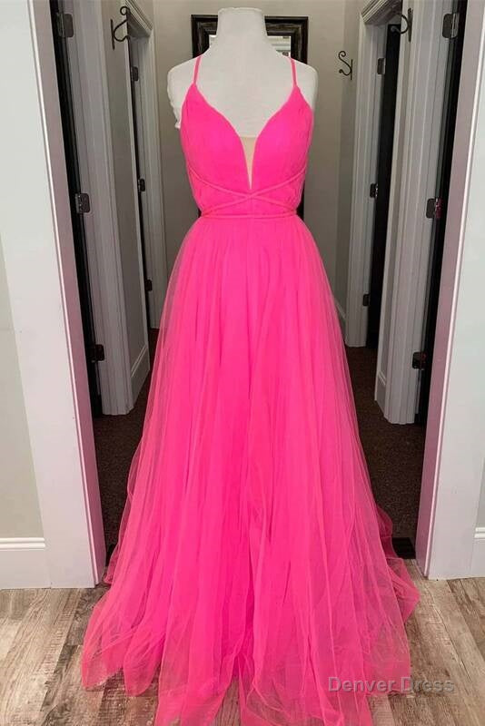 A-line Hot Pink Long Formal Dress Secondary image