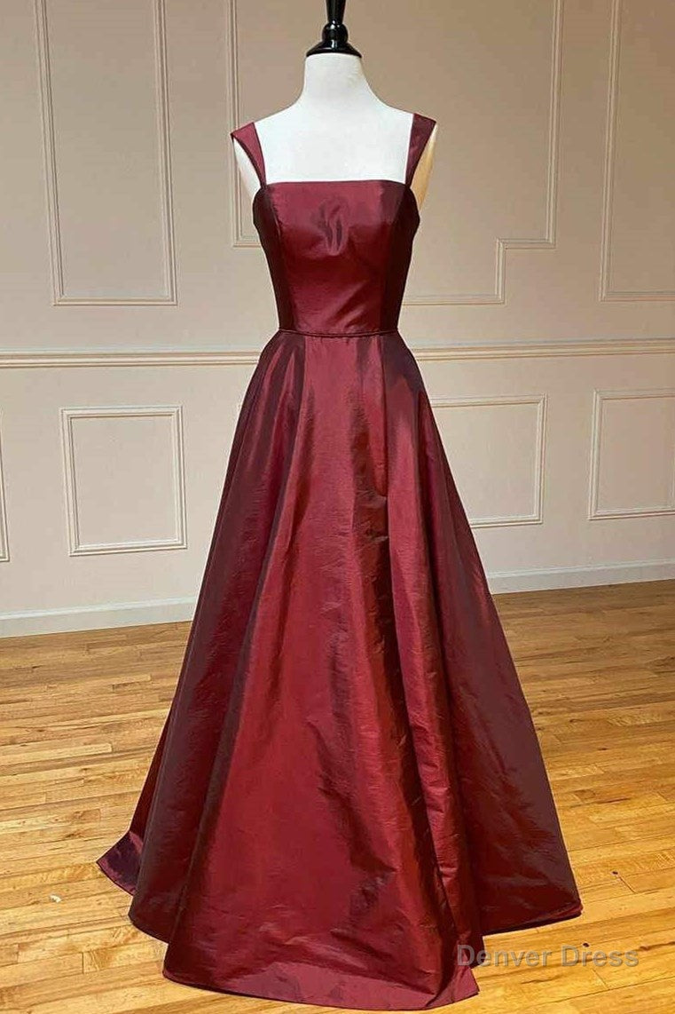 Elegant Backless Wine Red Long Prom Dresses Main image