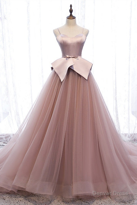 Princess Spaghetti Straps Blush Pink Ball Gowns Main image