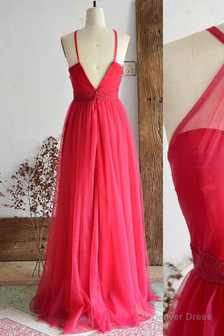 A Line Halter Hot Pink Long Bridesmaid Dresses Main image