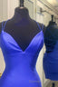 Tight Royal Blue Short Prom Dresses with Spaghetti Straps