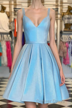 Double Straps A Line Short Homecoming Dresses