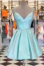 Double Straps A Line Short Homecoming Dresses