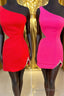 One Shoulder Beaded Cutout Short Prom Dresses