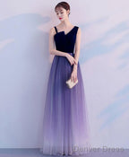 Purple Tulle Long Prom Dress Purple Tulle Bridesmaid Dresses
