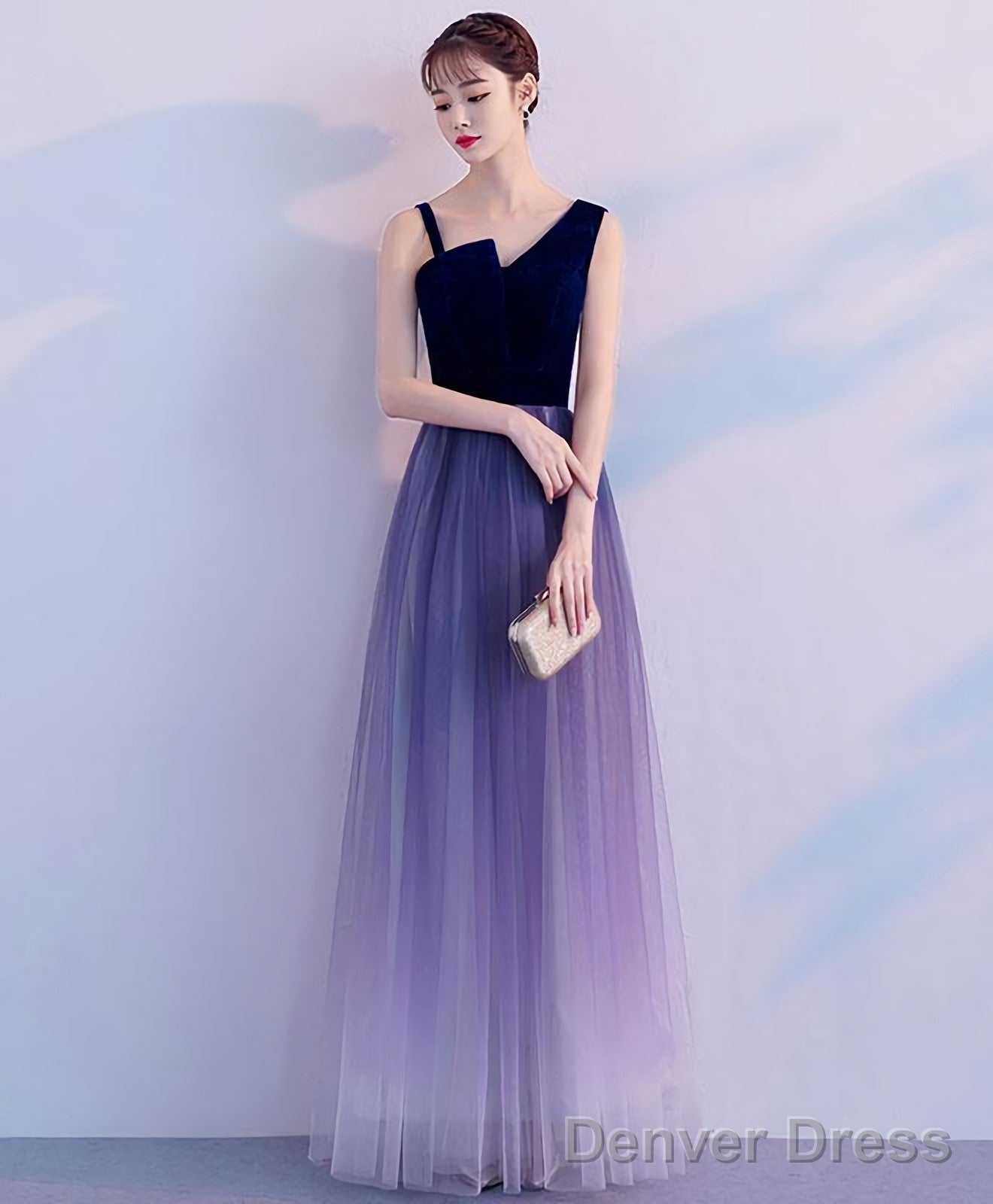 Purple Tulle Long Prom Dress Purple Tulle Bridesmaid Dresses
